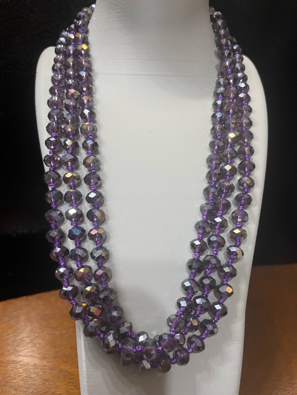 Purple Faceted Crystal Necklace